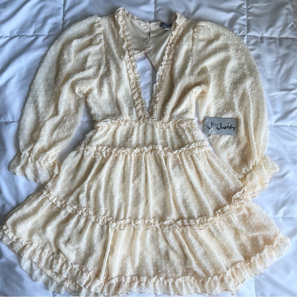 Cream Tiered, Spring Dress